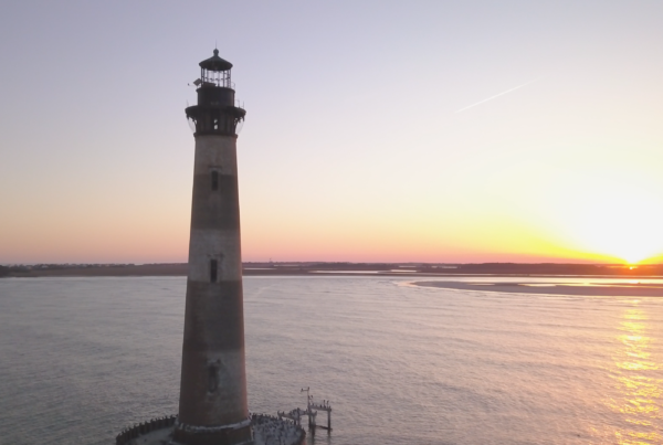 Aerial footage of Morris Island Light house by Lunch & Recess Video Production in Charleston, SC